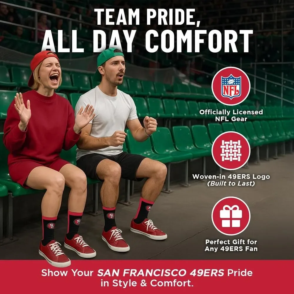 NFL San Francisco 49Ers MVP Crew Sock Team Color Youth (One size fits all)